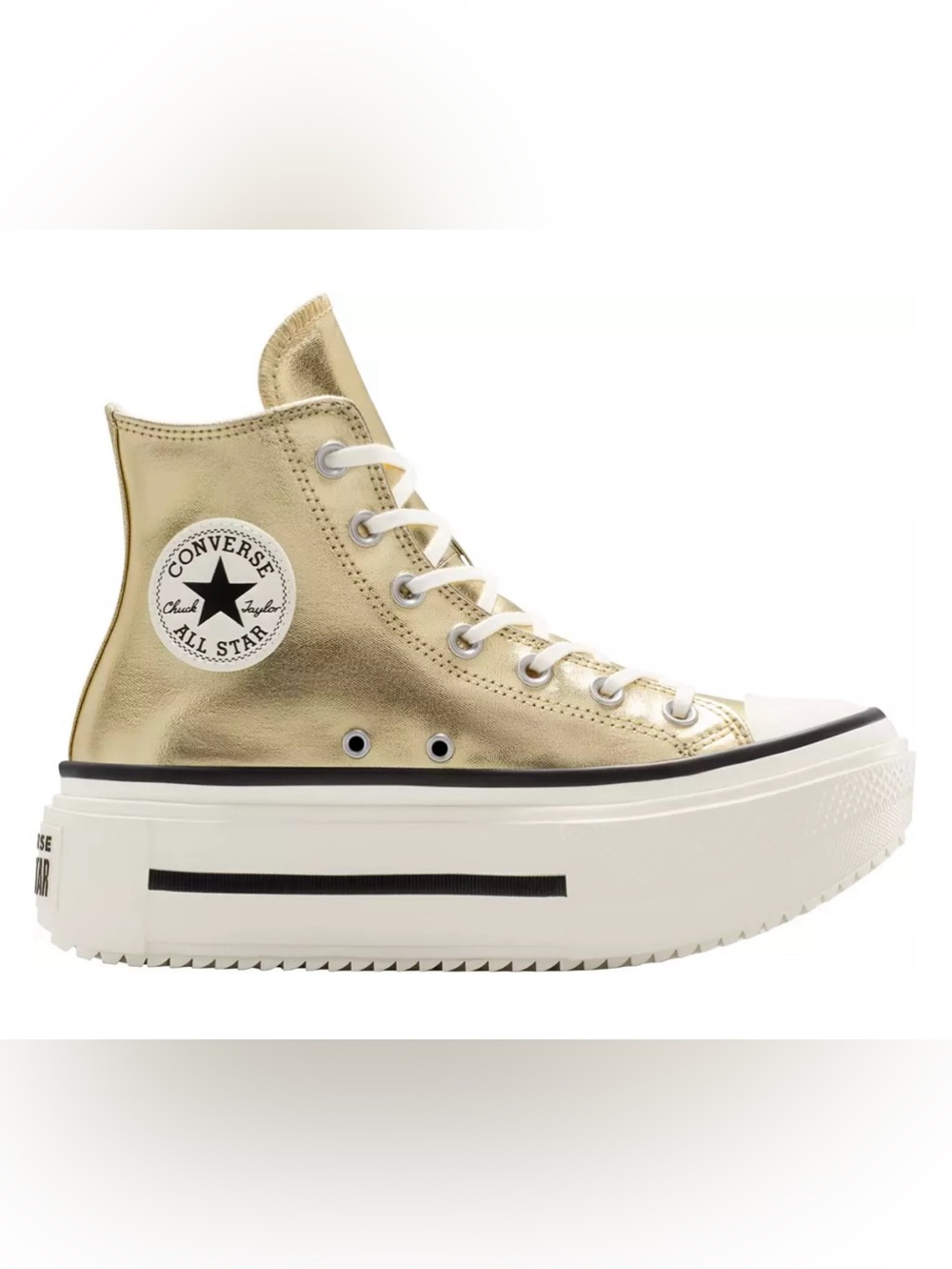 Converse Metallic Gold Platform Sneakers - Picture 7 of 9